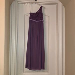 David’s Bridal junior bridesmaid dress style JB9014 Wisteria